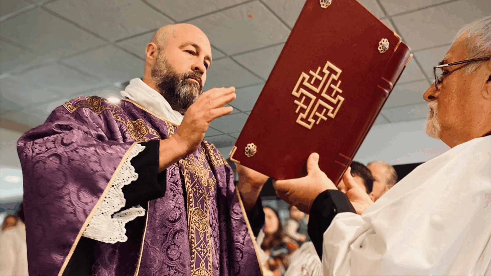 Fr. Baker Chanting the Gospel